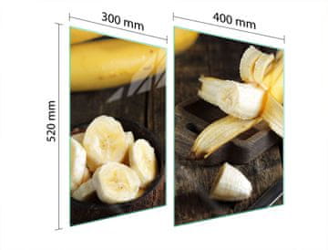 shumee STEKLENA ZAŠČITNA PLOŠČA ZA ŠTEDILNIK 70x52 BANANA