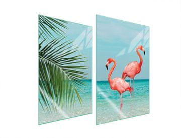 shumee ZAŠČITNA STEKLENA PLOŠČA ZA KUHINJO 2x35x52 FLAMINGO