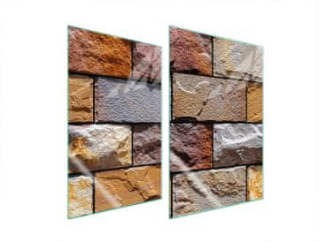 shumee ZAŠČITNA STEKLENA PLOŠČA ZA KUHINJO 2x35x52 BRICK