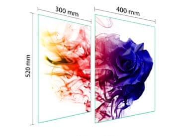 shumee STEKLENA ZAŠČITNA PLOŠČA ZA ŠTEDILNIK 70x52 ROSE