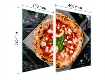 shumee STEKLENA ZAŠČITNA PLOŠČA ZA ŠTEDILNIK 70x52 PICA