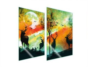 shumee ZAŠČITNA STEKLENA KROŽNIK ZA KUHINJO 2x35x52 DEER