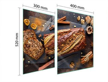 shumee STEKLENA ZAŠČITNA PLOŠČA ZA ŠTEDILNIK 70x52 ZA KRUH