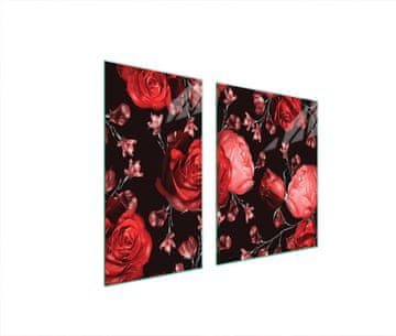 shumee STEKLENA ZAŠČITNA PLOŠČA ZA ŠTEDILNIK 90x52 ROSES