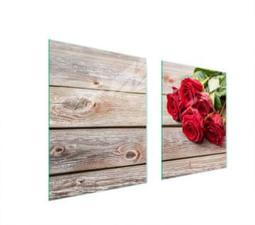 shumee STEKLENA ZAŠČITNA PLOŠČA ZA ŠTEDILNIK 85x52 ROSES