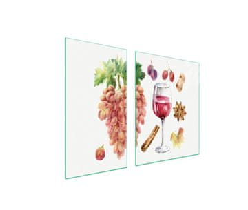 shumee STEKLENA ZAŠČITNA PLOŠČA ZA ŠTEDILNIK 90x52 ZA VINO