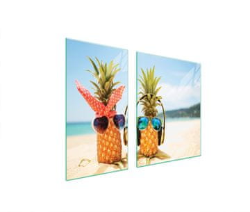shumee STEKLENA ZAŠČITNA PLOŠČA ZA ŠTEDILNIK 90x52 ANANAS