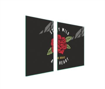 shumee STEKLENI KROŽNIK IN DESKA ZA REZANJE 100x52 ROSE