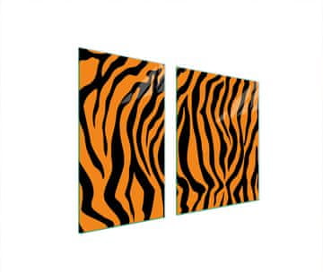 shumee STEKLENI KROŽNIK IN DESKA ZA REZANJE 100x52 TIGER