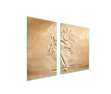 shumee STEKLENI KROŽNIK IN DESKA ZA REZANJE 100x52 BEACH