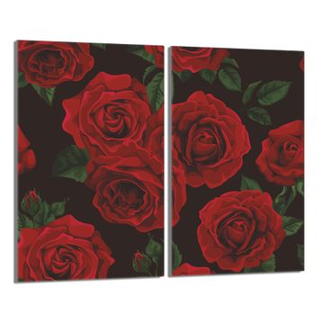 shumee Steklena zaščita za kuhalno ploščo 2x30x52 Roses