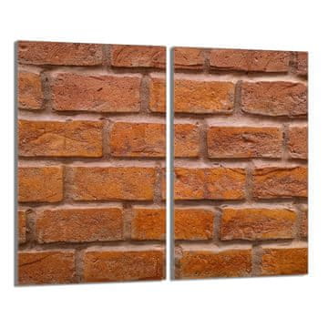 shumee Steklena zaščitna plošča za štedilnik 2x30x52 Opeka