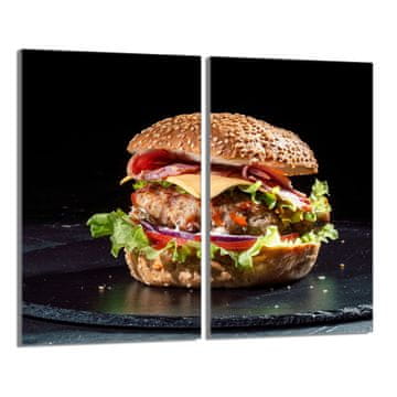 shumee Steklena zaščitna plošča za štedilnik 2x30x52 Hamburger