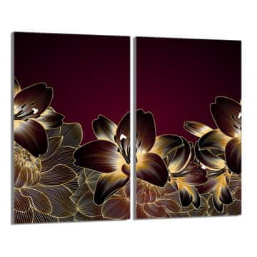 shumee Steklena zaščitna plošča za štedilnik 2x30x52 Orchidea