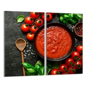 shumee Steklena zaščitna plošča za štedilnik 2x30x52 Food