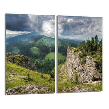 shumee Steklena zaščitna plošča za štedilnik 2x30x52 Mountains