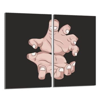 shumee Steklena zaščitna plošča za štedilnik 2x30x52 Hands