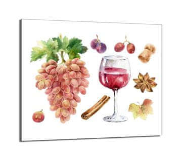 shumee Steklena zaščita za kuhalno ploščo 60x52 Vino