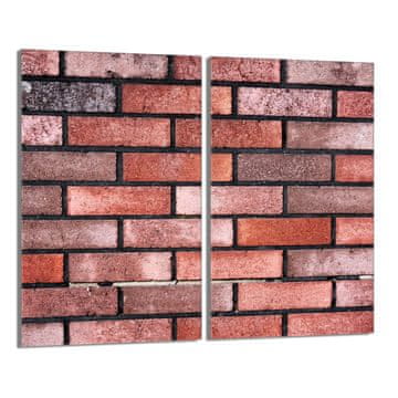 shumee Steklena zaščitna plošča za štedilnik 2x30x52 Opeka