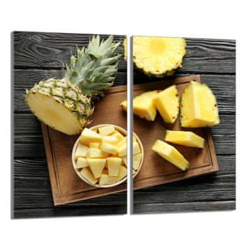 shumee Steklena zaščita za kuhalno ploščo 2x30x52 Ananas