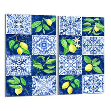 shumee Steklena zaščitna plošča za štedilnik 2x30x52 Mosaic