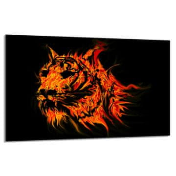 shumee Steklena zaščitna plošča za štedilnik 80x52 Tiger