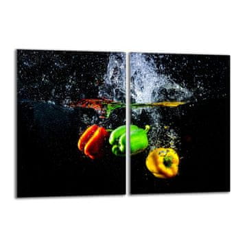 shumee Steklena zaščitna plošča za štedilnik 2x40x52 Paprika