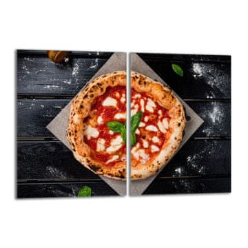 shumee Steklena zaščitna plošča za štedilnik 2x40x52 Pizza