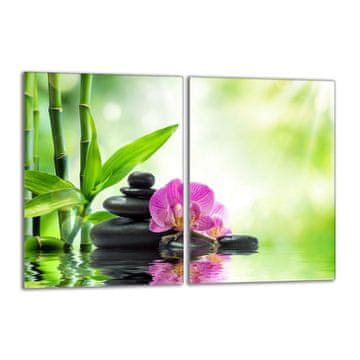 shumee Steklena zaščitna plošča za štedilnik 2x40x52 Orchidea