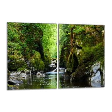shumee Steklena zaščitna plošča za štedilnik 2x40x52 Las