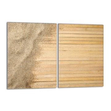 shumee Zaščitna steklena plošča za štedilnik 2x40x52 Sand