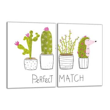 shumee Steklena zaščitna plošča za štedilnik 2x40x52 Cactus