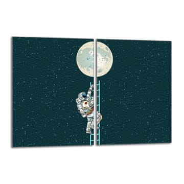 shumee Steklena zaščitna plošča za štedilnik 2x40x52 Moon