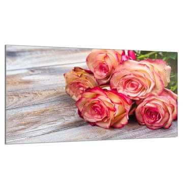 shumee Steklena zaščitna plošča za štedilnik 90x52 Rose