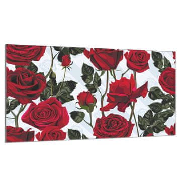 shumee Steklena zaščita za kuhalno ploščo 90x52 Roses