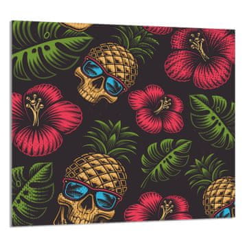 shumee STEKLENA PLOŠČA ZA KUHINJO 65x60 Ananas