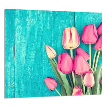 shumee STEKLENA PLOŠČA ZA KUHINJO 65x60 Tulipani