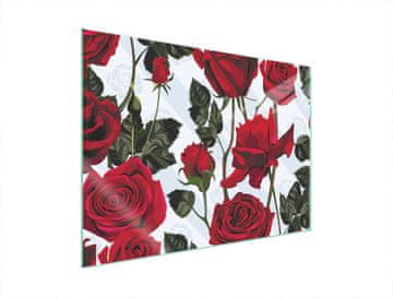shumee STEKLENA ZAŠČITNA PLOŠČA ZA ŠTEDILNIK 70x52 ROSES