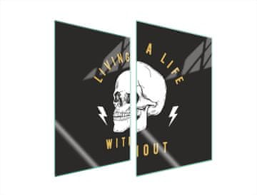 shumee ZAŠČITNA STEKLENA KROŽNIK ZA KUHINJO 2x35x52 SKULL