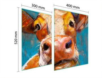 shumee STEKLENA ZAŠČITNA PLOŠČA ZA ŠTEDILNIK 70x52 COW