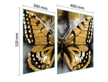 shumee STEKLENA ZAŠČITNA PLOŠČA ZA ŠTEDILNIK 70x52 BUTTERFLY