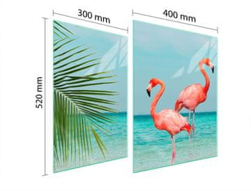 shumee STEKLENA ZAŠČITNA PLOŠČA ZA ŠTEDILNIK 70x52 FLAMINGO