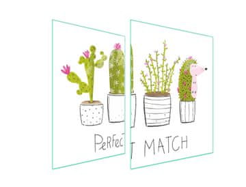 shumee STEKLENA ZAŠČITNA PLOŠČA ZA ŠTEDILNIK 70x52 CACTUS