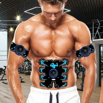 Netscroll EMS mišični stimulator, brezžični komplet za trebuh in roke, 8 načinov, 19 stopenj, SlimAbs