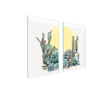 shumee STEKLENA ZAŠČITNA PLOŠČA ZA ŠTEDILNIK 75x52 CACTUS