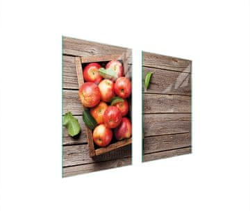 shumee STEKLENA ZAŠČITNA PLOŠČA ZA ŠTEDILNIK 75x52 JABOLKA