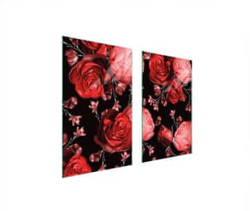 shumee STEKLENA ZAŠČITNA PLOŠČA ZA ŠTEDILNIK 75x52 ROSES