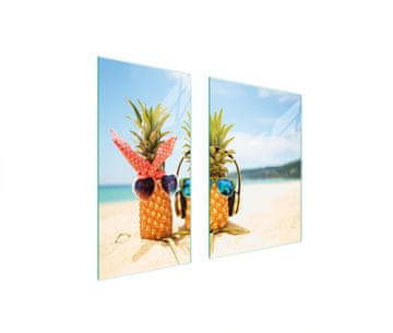 shumee ZAŠČITNA STEKLENA KROŽNIKA 75x52 ANANAS