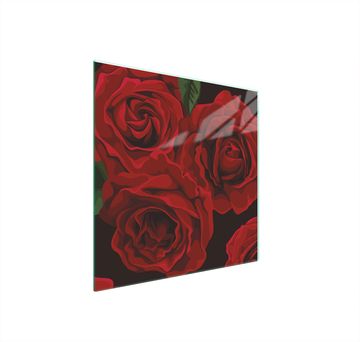 shumee STEKLENA ZAŠČITNA PLOŠČA ZA ŠTEDILNIK 50x52 ROSES