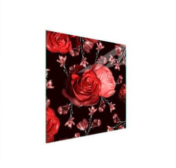 shumee STEKLENA ZAŠČITNA PLOŠČA ZA ŠTEDILNIK 50x52 ROSES